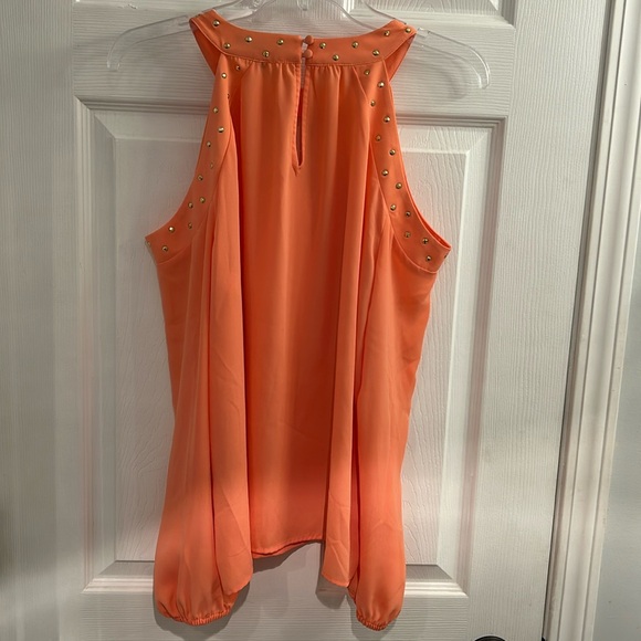 INC Long Sleeved, Semi-Sheer, Cold Shoulder Tops w/Gold Sequined Trim-SZ-Medium - Picture 2 of 5